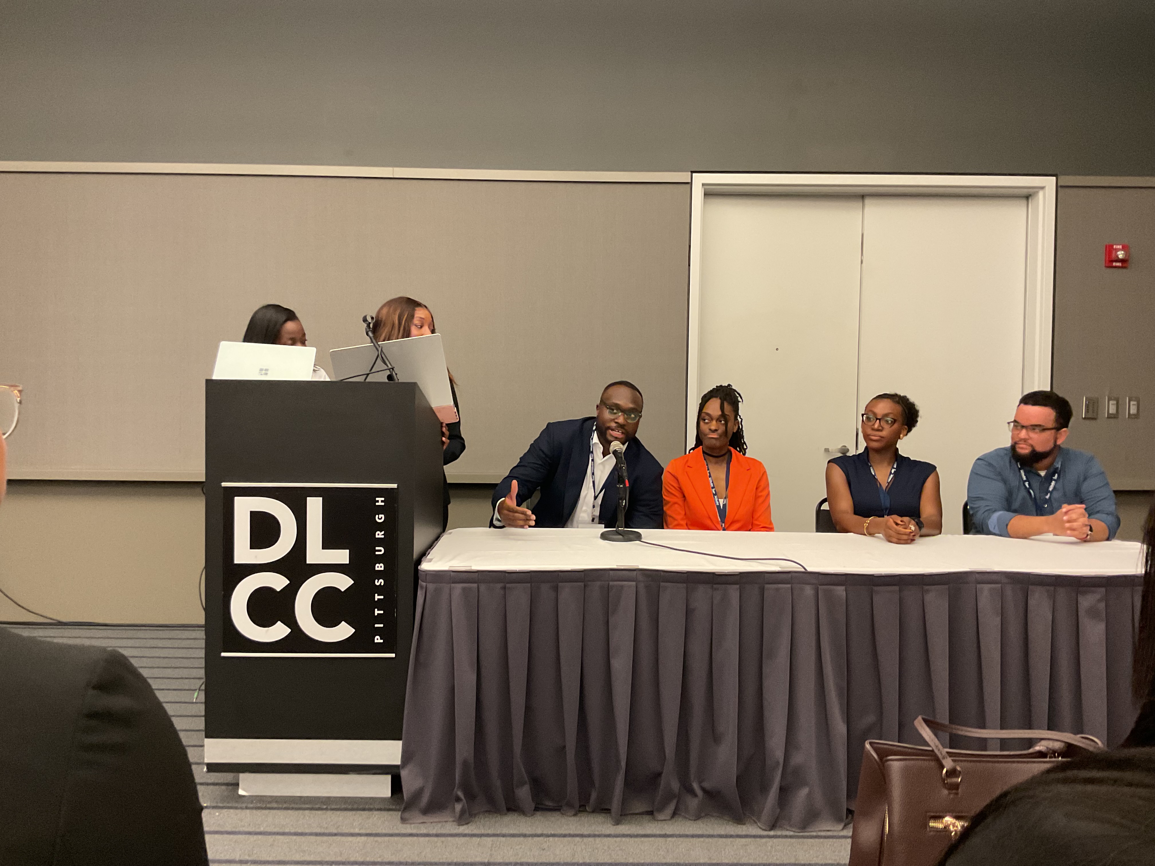 Boris Anyama participating in a medical education panel.